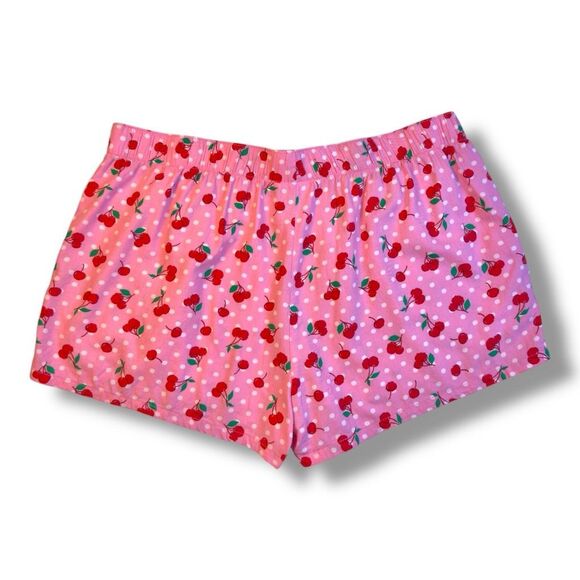 ❌❌NOT FOR SALE Joy Spun Cherry Print Flannel Pajama Shorts Sz L - Picture 8 of 11